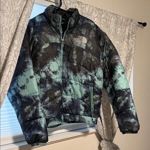 The North Face Blue and Black Tie-Dye Jacket